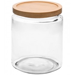 Porta Mantimento 2l Com Tampa De Bambu Oasis Vidro